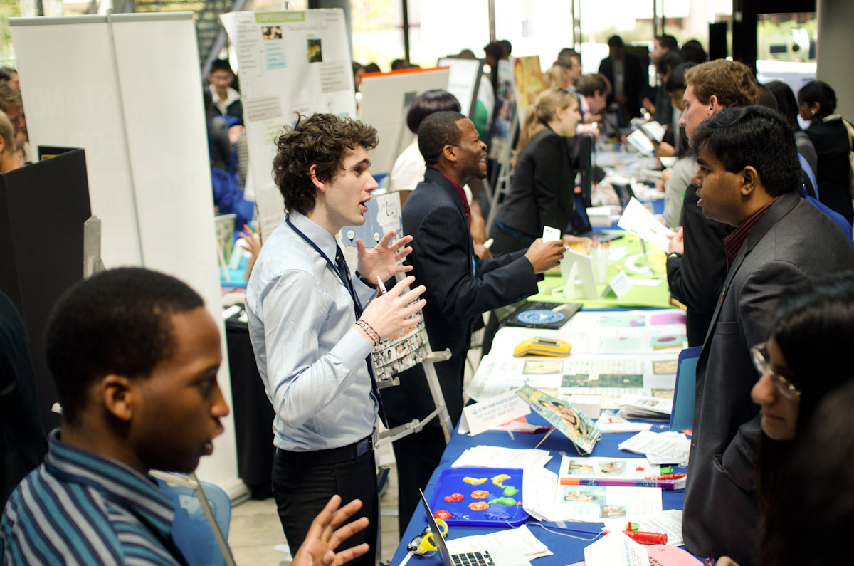 Students participate in an Exchange Fair at the University of California, San Diego