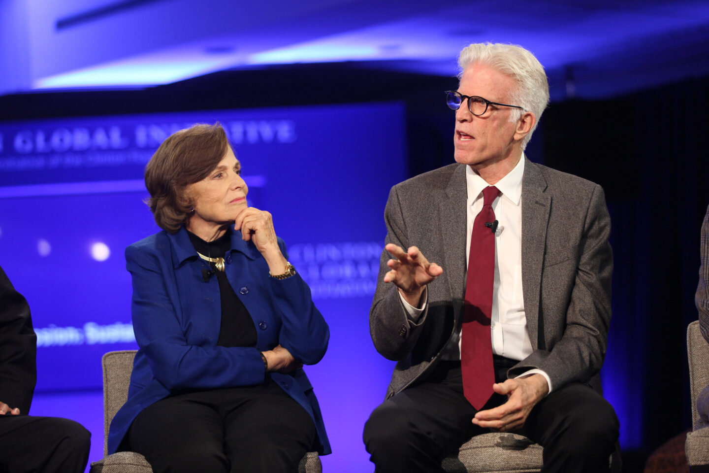 Ted Danson and Sylvia Earle participate in a breakout session
