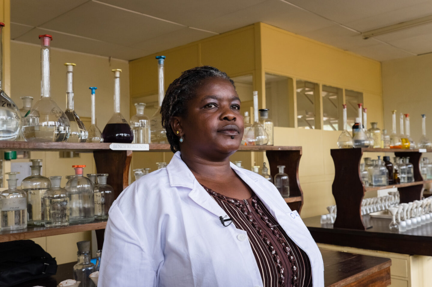 A scientist stands in their lab in Nairobi, Kenya