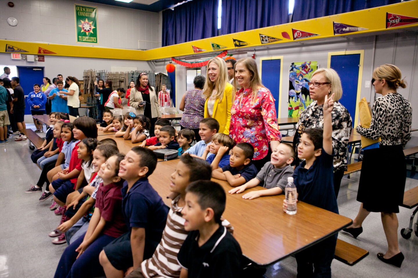 Chelsea Clinton visits students at an elementary school in California