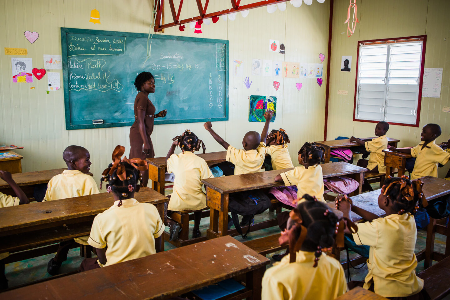 A classroom of students