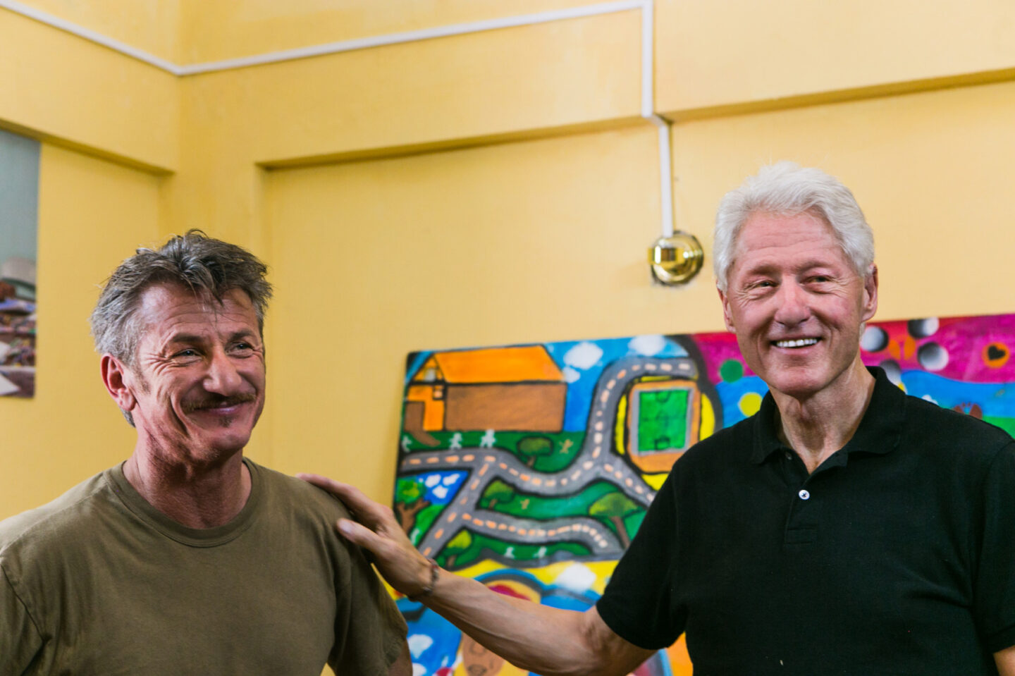 President Clinton and Sean Penn
