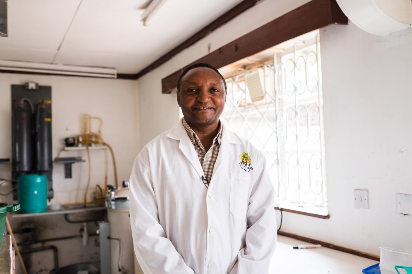 A scientist stands in their lab in Nairobi, Kenya