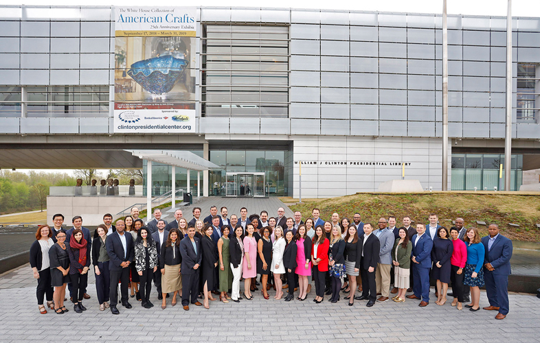 2019 Presidential Leadership Scholars in front of the Clinton Presidential Center