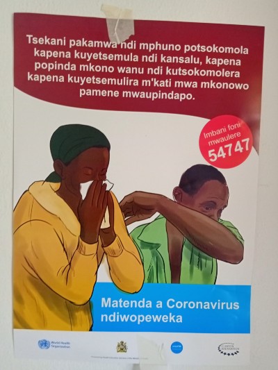 Poster with public health information about coronavirus