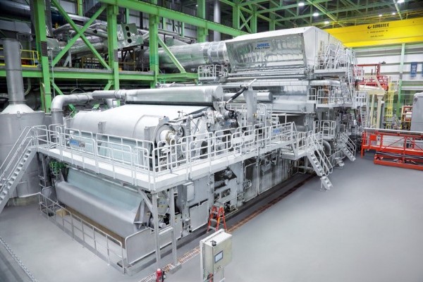 Machines inside a pulp mill