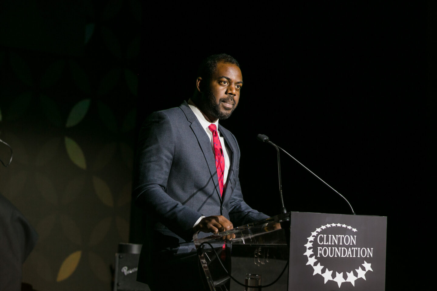 Donnel Baird speaks onstage