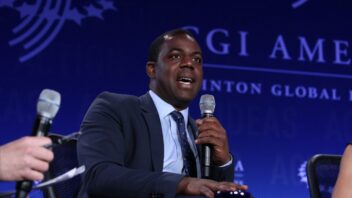 Donnel Baird speaks onstage during a CGI America event
