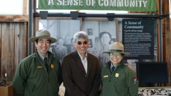 Dan Sakura and members of the National Park Service at the Minidoka National Historic Site