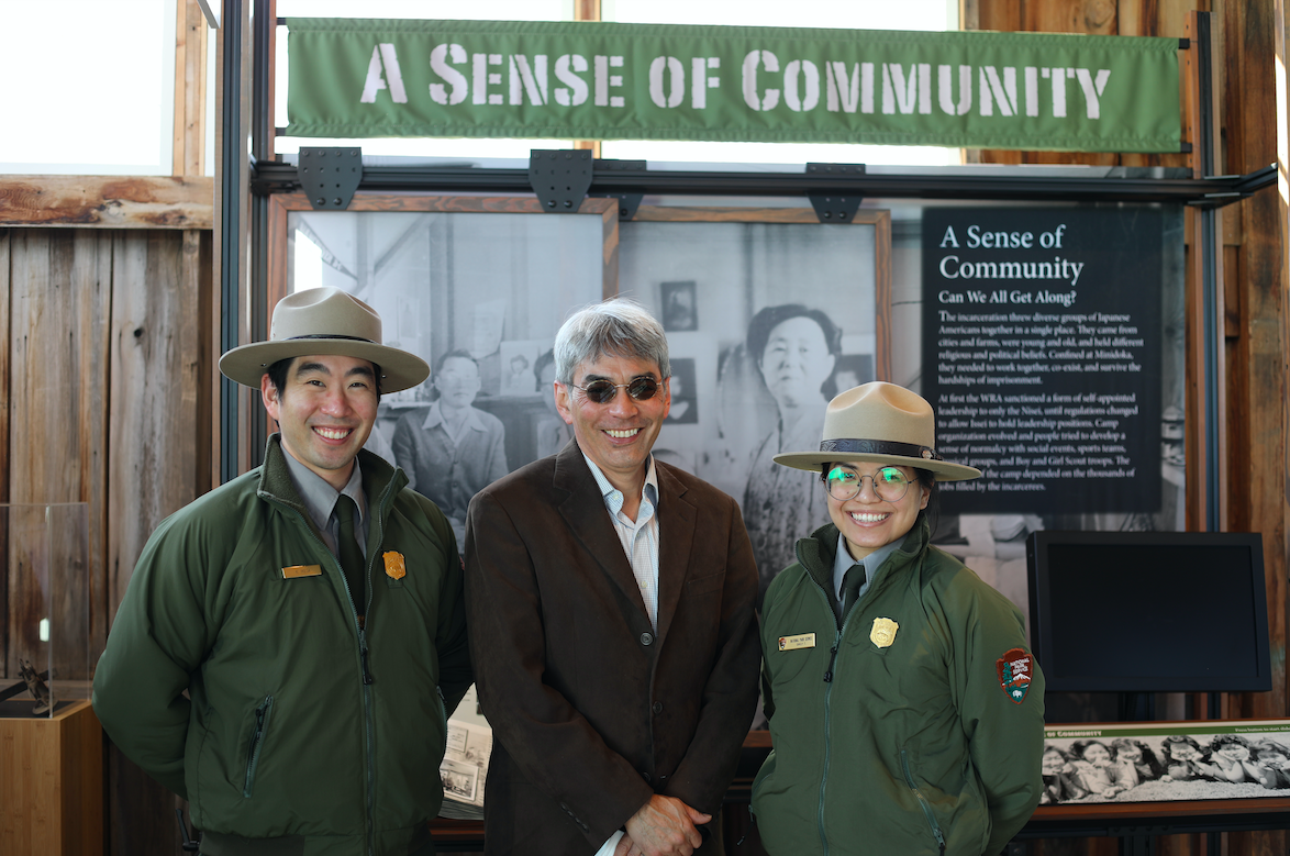 Dan Sakura and members of the National Park Service at the Minidoka National Historic Site