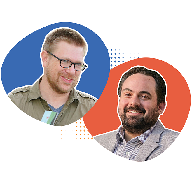 Headshots of two staff members