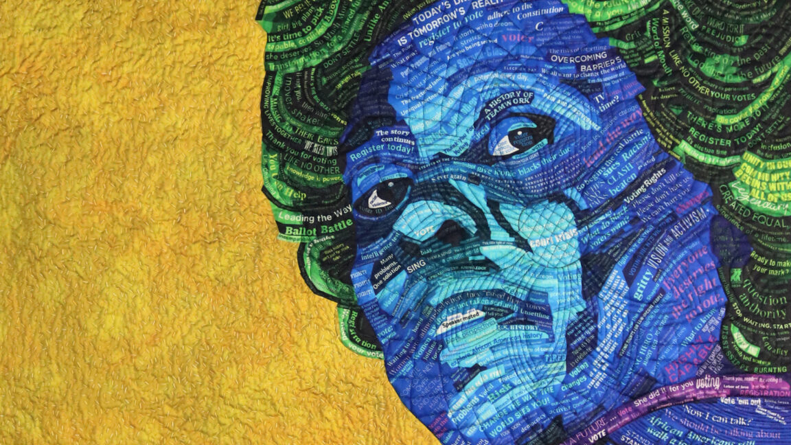 Women's Voices art quilt Mrs. Hamer by the Pixeladies