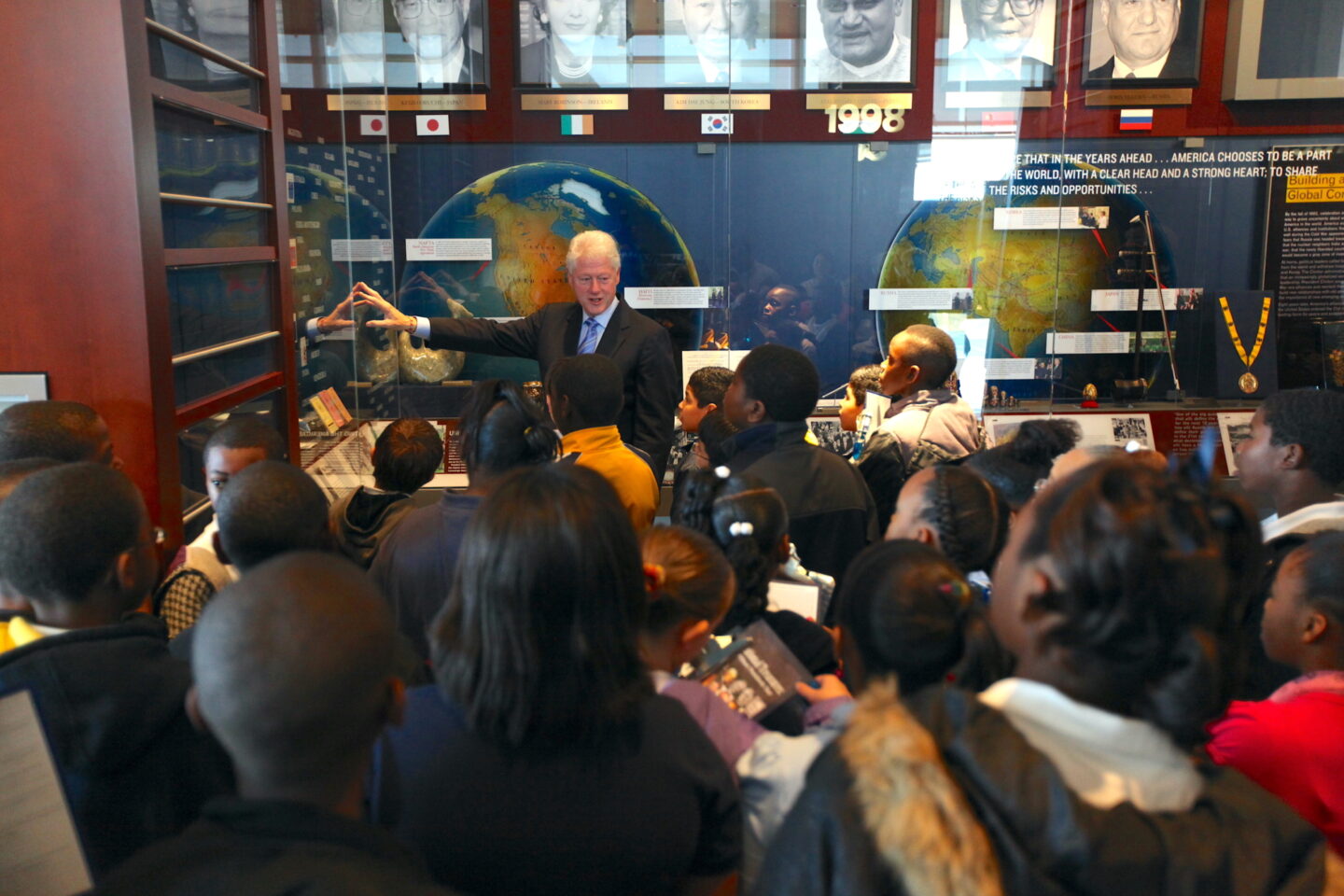 President Bill Clinton gave a group of students a tour at the Clinton Center